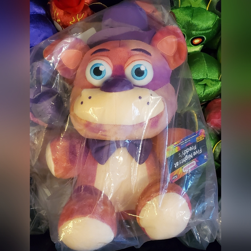 Funko Jumbo Tie Dye Freddy, Five Nights At Freddy Plushie, 12" FNAF Freddy